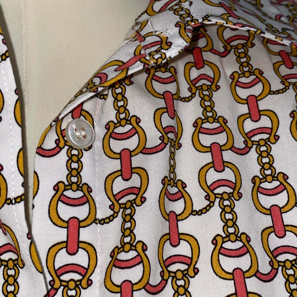 Talbots - Patterned Button-Down Long-Sleeved Blou… - image 4